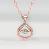Rose Pendant Clavicle Chain Heart Fan Necklace Women Jewelry