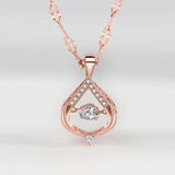 Rose Pendant Clavicle Chain Heart Fan Necklace Women Jewelry