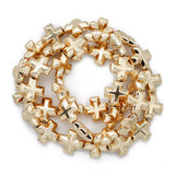 Rose Plated Cross Hematite Stone Beads for Jewelry Making