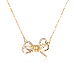 Rose Gold Butterfly Pendant Necklace Crystal Charm Jewelry for Women Girls Teens