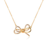 Rose Gold Butterfly Pendant Necklace Crystal Charm Jewelry for Women Girls Teens