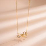 Rose Gold Butterfly Pendant Necklace Crystal Charm Jewelry for Women Girls Teens