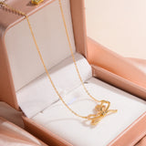 Rose Gold Butterfly Pendant Necklace Crystal Charm Jewelry for Women Girls Teens