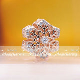 Rose Plated Snowflake Christmas Charm Bead for DIY Bracelets Necklaces