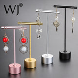 Rose Plated Metal Jewelry T Stand Display Earrings Holder Rack