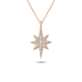 Rose Plated North Star Zircon Pendant Necklace