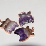 Rose Plating Purple Crystal Kitten Pendant Owl Charms Large Jewelry