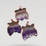 Rose Plating Purple Crystal Kitten Pendant Owl Charms Large Jewelry