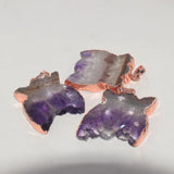 Rose Plating Purple Crystal Kitten Pendant Owl Charms Large Jewelry