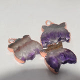 Rose Plating Purple Crystal Kitten Pendant Owl Charms Large Jewelry