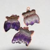 Rose Plating Purple Crystal Kitten Pendant Owl Charms Large Jewelry