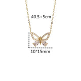 Rose Plating Zircon Butterfly Necklace 925 Sterling Silver Chain Jewelry