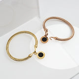 Rose Plating Stainless Steel Woman Bracelet Cuff