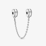Rose Safety Chain 925 Sterling Silver Anti-Lost Chain With Flower Pendant