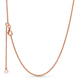Rose Signature Sliding Clasp Link Chain 925 Silver Necklace