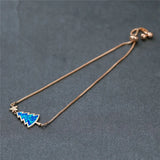 Rose Silver Chain Bracelet Fire Opal Stone Bracelet Stars Xmas Accessory