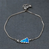 Rose Silver Chain Bracelet Fire Opal Stone Bracelet Stars Xmas Accessory