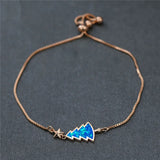 Rose Silver Chain Bracelet Fire Opal Stone Bracelet Stars Xmas Accessory