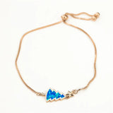 Rose Silver Chain Bracelet Fire Opal Stone Bracelet Stars Xmas Accessory