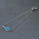 Rose Silver Chain Bracelet Fire Opal Stone Bracelet Stars Xmas Accessory