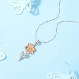 Rose/Silver Chokers Flowers Necklace for Women Girls Gift