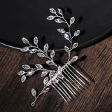 Rose Silver Tiara Hair Comb Bridal Crystal Wedding Accessories