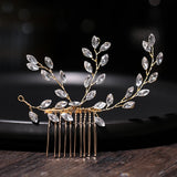 Rose Silver Tiara Hair Comb Bridal Crystal Wedding Accessories