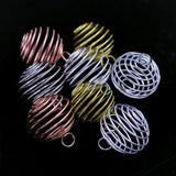 Rose Silver Lantern Spiral Pendant Beads Cage for Jewelry 30mm