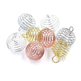 Rose Silver Lantern Spiral Pendant Beads Cage for Jewelry 30mm