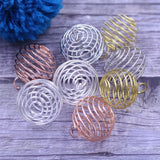 Rose Silver Lantern Spiral Pendant Beads Cage for Jewelry 30mm