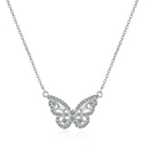 Rose Gold/Silver Butterfly Pendant Necklace For Women