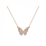 Rose Gold/Silver Butterfly Pendant Necklace For Women