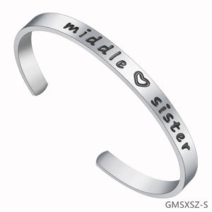 Rose Silver Cuff Bangle Letter C Women Jewelry Gift Bracelet