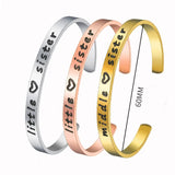 Rose Silver Cuff Bangle Letter C Women Jewelry Gift Bracelet