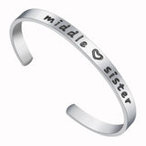 Rose Silver Cuff Bangle Letter C Women Jewelry Gift Bracelet