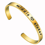 Rose Silver Cuff Bangle Letter C Women Jewelry Gift Bracelet
