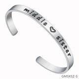 Rose Silver Cuff Bangle Letter C Women Jewelry Gift Bracelet