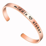 Rose Silver Cuff Bangle Letter C Women Jewelry Gift Bracelet