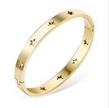 Rose Silver Cuff Bangle Star Women Jewelry Gift Bracelet Love Heart