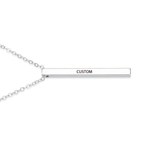 Custom Stainless Steel Square Bar Name Necklace