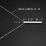 Custom Stainless Steel Square Bar Name Necklace