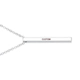 Custom Stainless Steel Square Bar Name Necklace