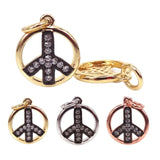 Pave CZ Peace Pendant Charms DIY Jewelry