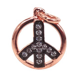 Pave CZ Peace Pendant Charms DIY Jewelry