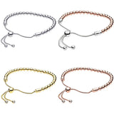 925 Silver Bracelet with Beads Sliding Clasp for DIY Jewelry