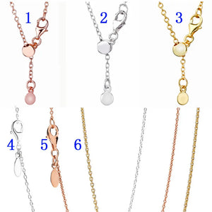 Rose & Silver Anchor Clasp Necklace Europe Jewelry 925 Sterling Silver