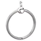 Rose & Silver O Pendant Charm 925 Sterling Silver DIY Jewelry