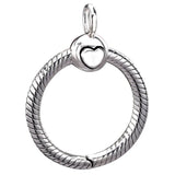 Rose & Silver O Pendant Charm 925 Sterling Silver DIY Jewelry