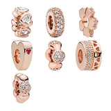 Rose Spacer Charms Beads Bracelet DIY Jewelry Making Hearts Wildflower Pods