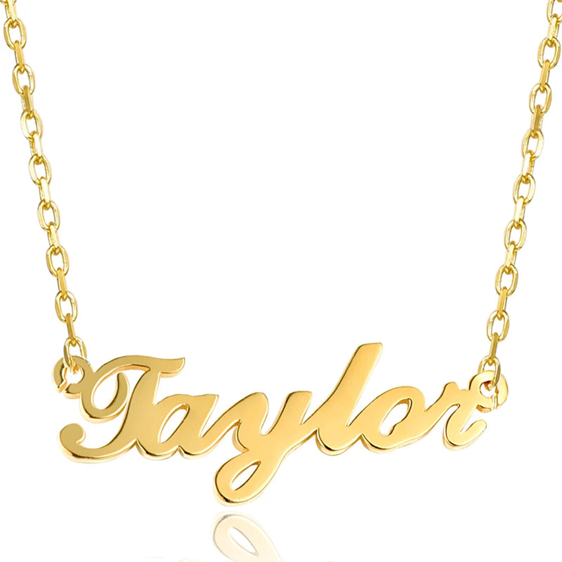 Rose Stainless Steel Name Choker Necklace English Style Gift